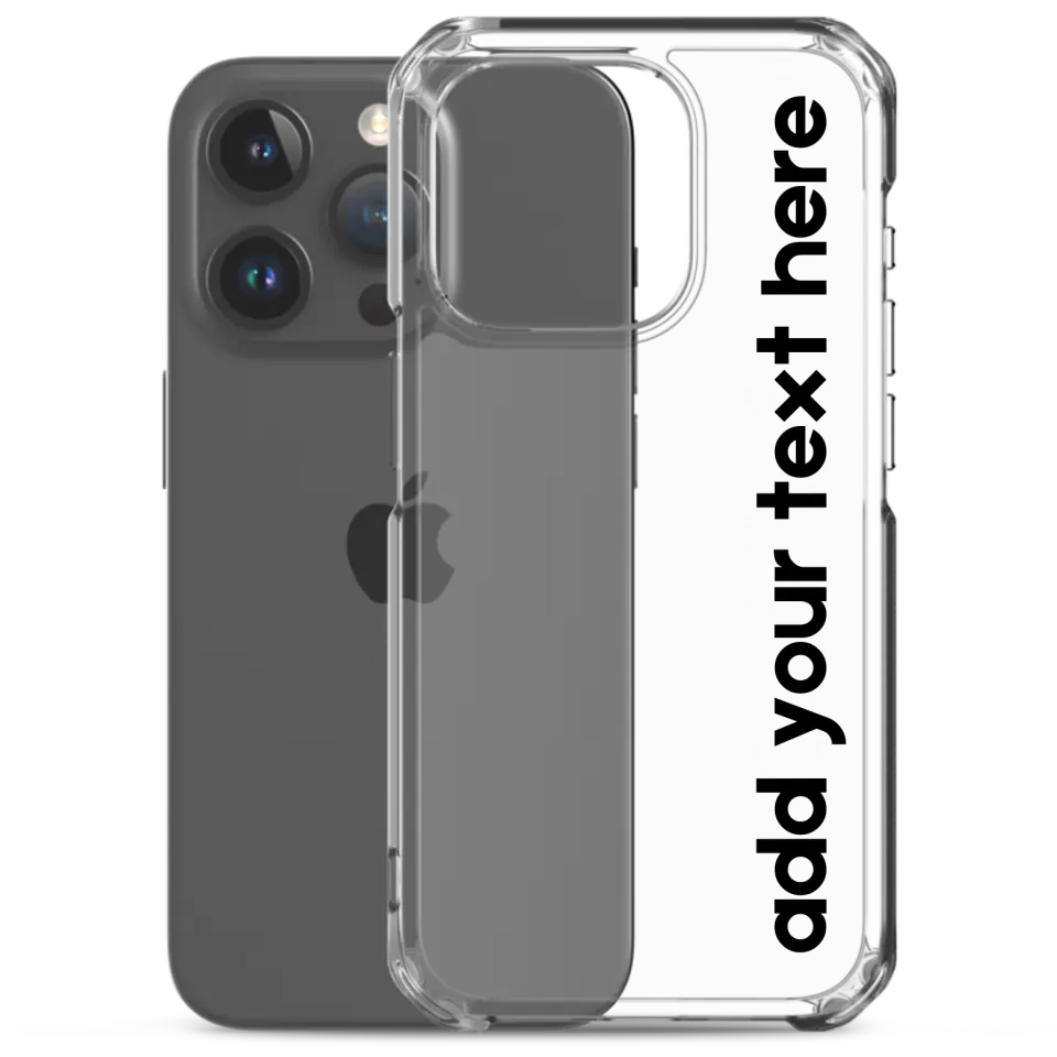 Personalized iPhone Clear Case featuring custom text | Casemox