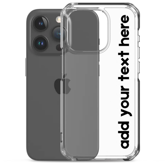 Personalized iPhone Clear Case featuring custom text | Casemox