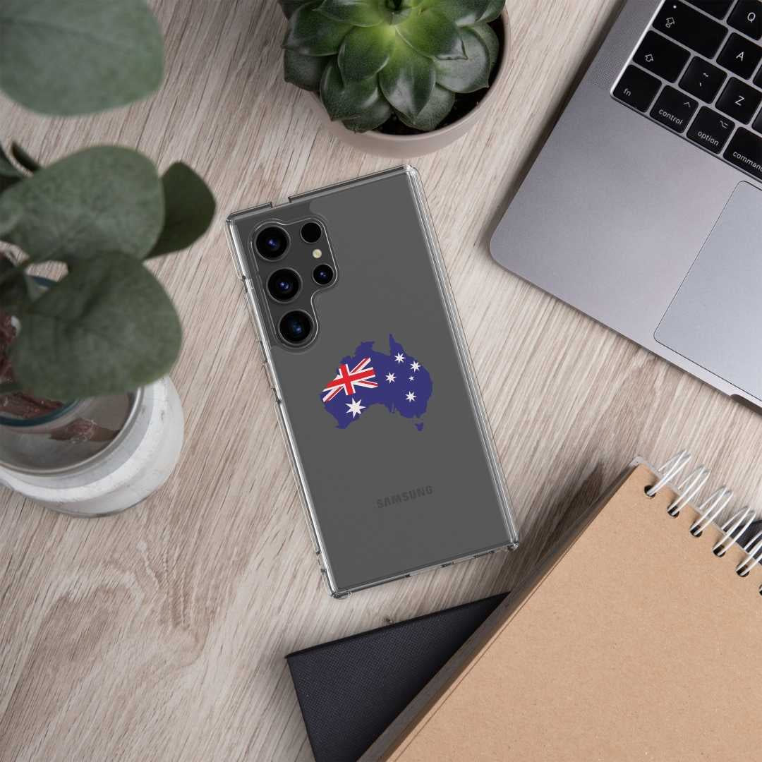 Casemox Samsung Clear Case With the Australian Flag